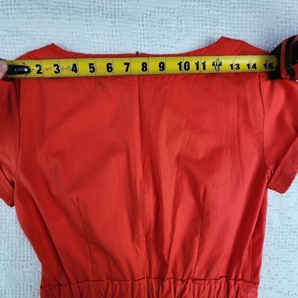 J. Crew Orange Crossover Midi Dress Size 00 - Picture 8 of 12